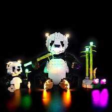 LED Light Kit for Lego Wild Animals Panda Family 31165 – Compatible with Lego Cr