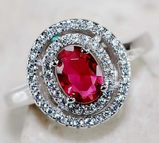 2CT Treated Ruby  Topaz 925 Solid Sterling Silver Ring Jewelry Sz 8 LB1-8