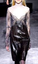 New Nwt Nina Ricci Runway Eelskin Leather Lace Mesh Illusion Dress Us 0 2 Fr 34