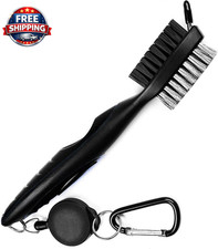 Golf Club Brush  Groove Cleaner, Dual Sided Golf Cleaning Brush with 2FT Retrac