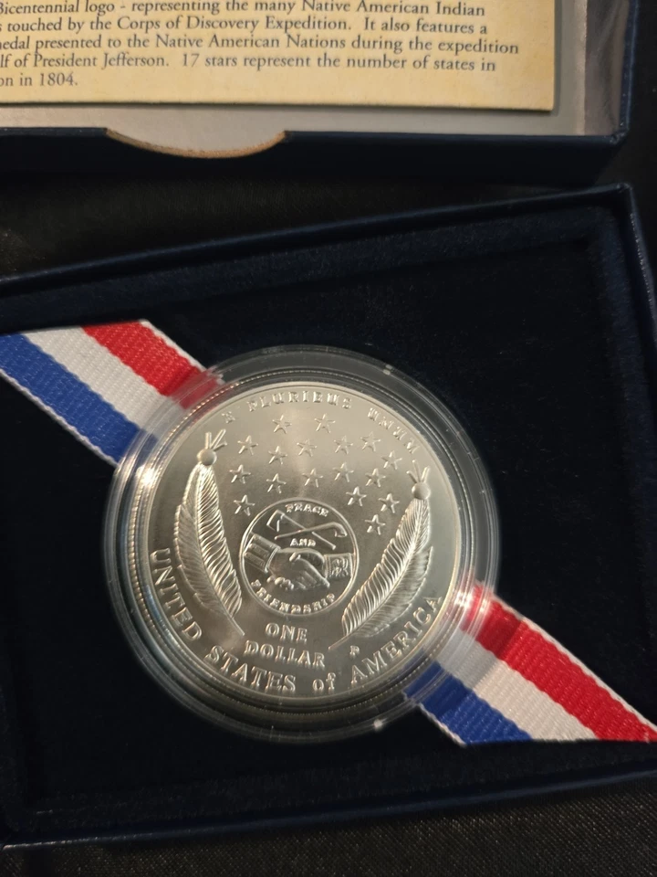 United States Mint Lewis and Clark Silver Proof Coin 2004 - Image 2 of 3