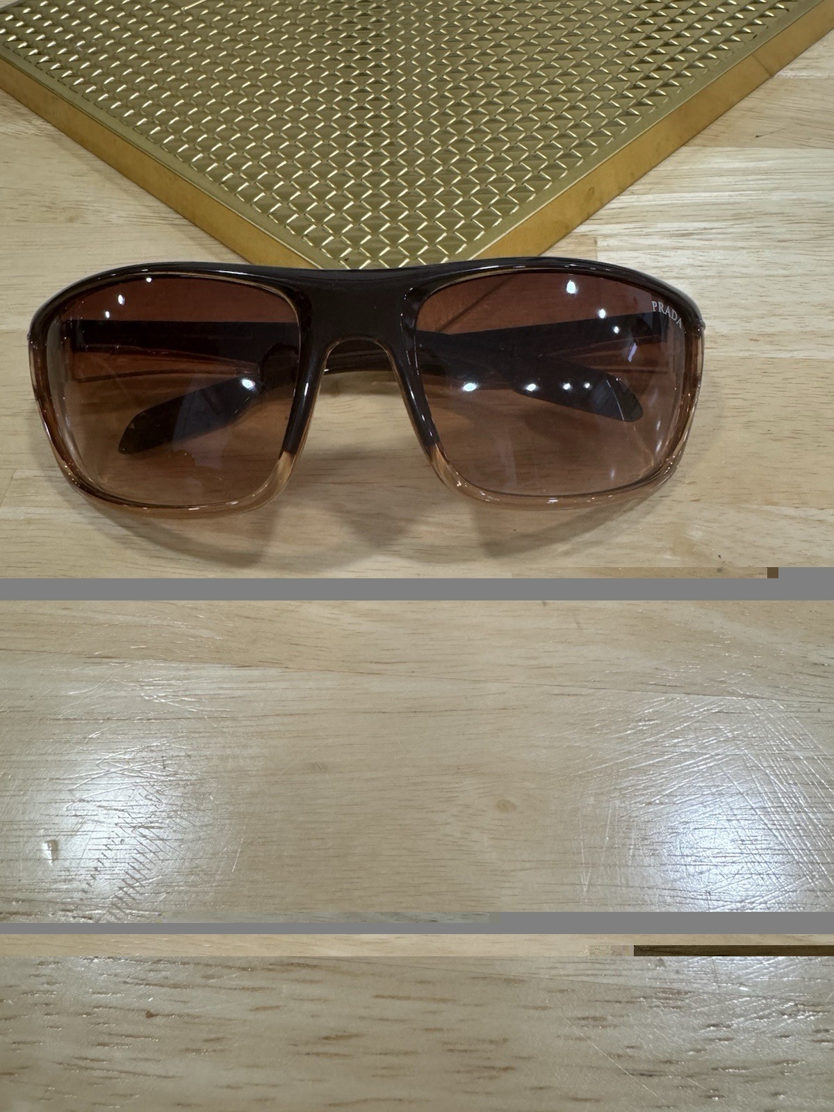Prada Rectangular Sunglasses Brown Gradient Lense… - image 1
