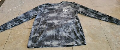 Hyper Space NASA Spaceship Black Gray Tie Dye Long Sleeve T