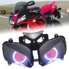Headlight Assembly Red Devil Angel Eye HID Projector For Honda CBR1000 2004-2007