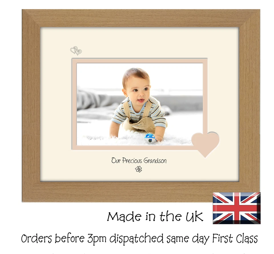 PHOTOS IN A WORD Our Precious Grandson 6x4 Photo Frame Double Mounted Quality Gift 732F