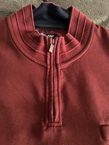 KIRKLAND SIGNATURE Men’s XXL Cotton Pull-over 1/4 Zip Shirt Long Sleeve orange - Picture 10 of 13