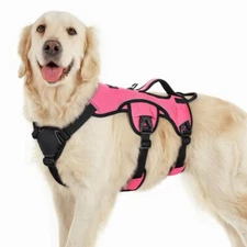 rabbitgoo Escape Proof Dog Harness Full Body No Pull Vest with Lift Handle Pink