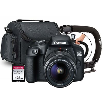 Canon EOS 4000D Digital SLR Camera and Canon EF-S 18-55mm III f/3.5-5.6 Lens Kit