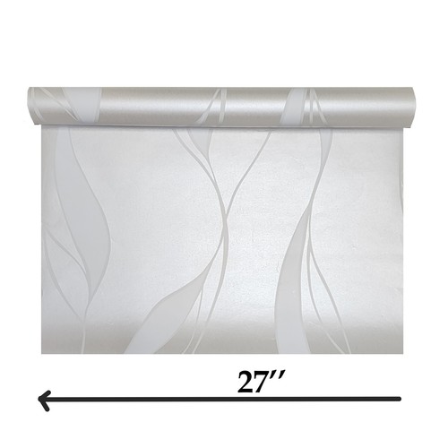 Modern off white cream wave lines Trailing Leaf CALANDRA MODERN wallpaper NA0203 - Picture 2 of 14