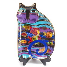 Piatto piatto portagioie Laurel Burch pesce gatto Royal Doulton Franklin come nuovo osso Cina