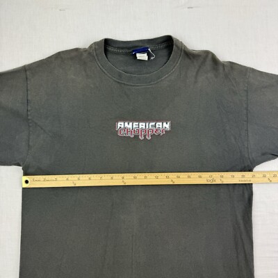 希少Tシャツ 1976年アメリカ製chopperバイカー古着 Vintage American Chopper T Shirt Adult Large Gray Motorcycle Biker