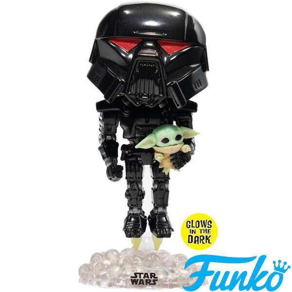 Funko POP #488 Star Wars The Mandalorian Dark Trooper with Grogu