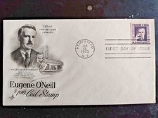 $1.00 EUGENE O'NEILL PLAYWRIGHT COIL 1973 #1305C ARTCRAFT CACHET FDC VF UNADDR