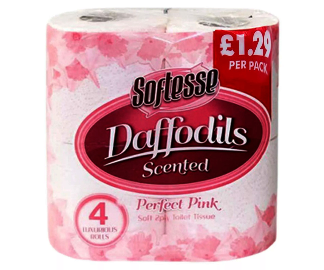 Softesse Daffodils 2ply Pink Wrapping White Tissue 10x4 Pack of 40 Rolls