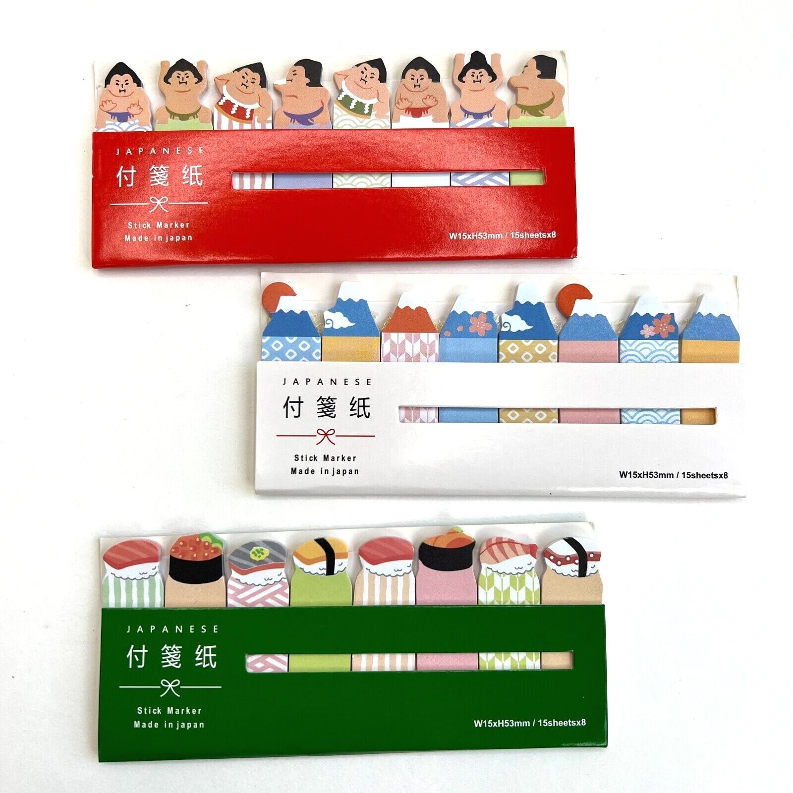 Sushi Mt Fuji Sumo Wrestler Sticky Tabs Office School Planners