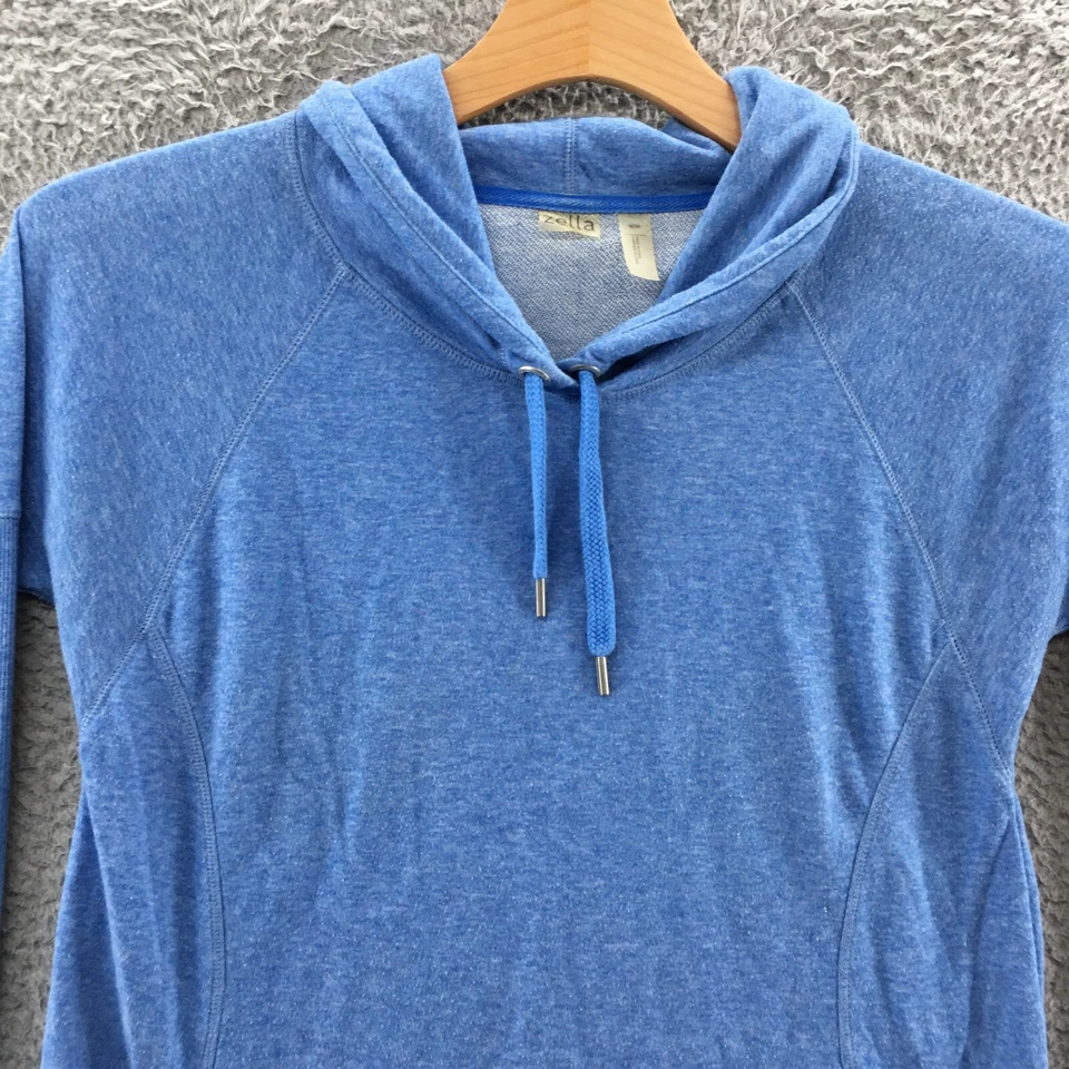 Sudadera con capucha y sudaderas Zella para mujer azul medio mezcla de algodón con capucha manga larga Foto 2 de 4
