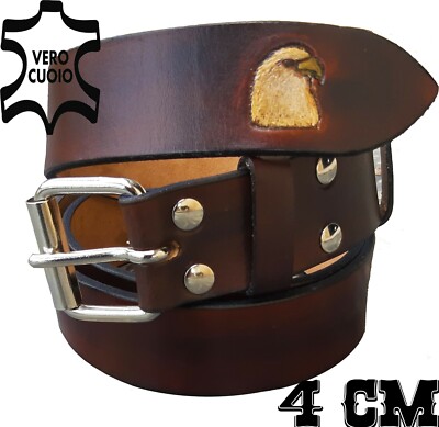 CINTURA DA LAVORO Da Uomo In Vera Pelle Pieno Fiore, Pelle - Foto 10