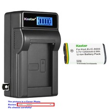 Kastar Battery LCD Wall Charger for Kodak KLIC-8000 Kodak Z712 IS Kodak Z812 IS