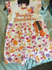 Harley Davidson Infant Girls Pink One Piece Sleep n Play Size 18 Months