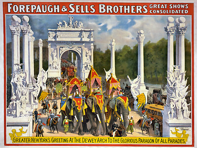 Forepaugh Sells Bros 1900e  NY  Circus  Poster Print  17 x 11  Giclee Print