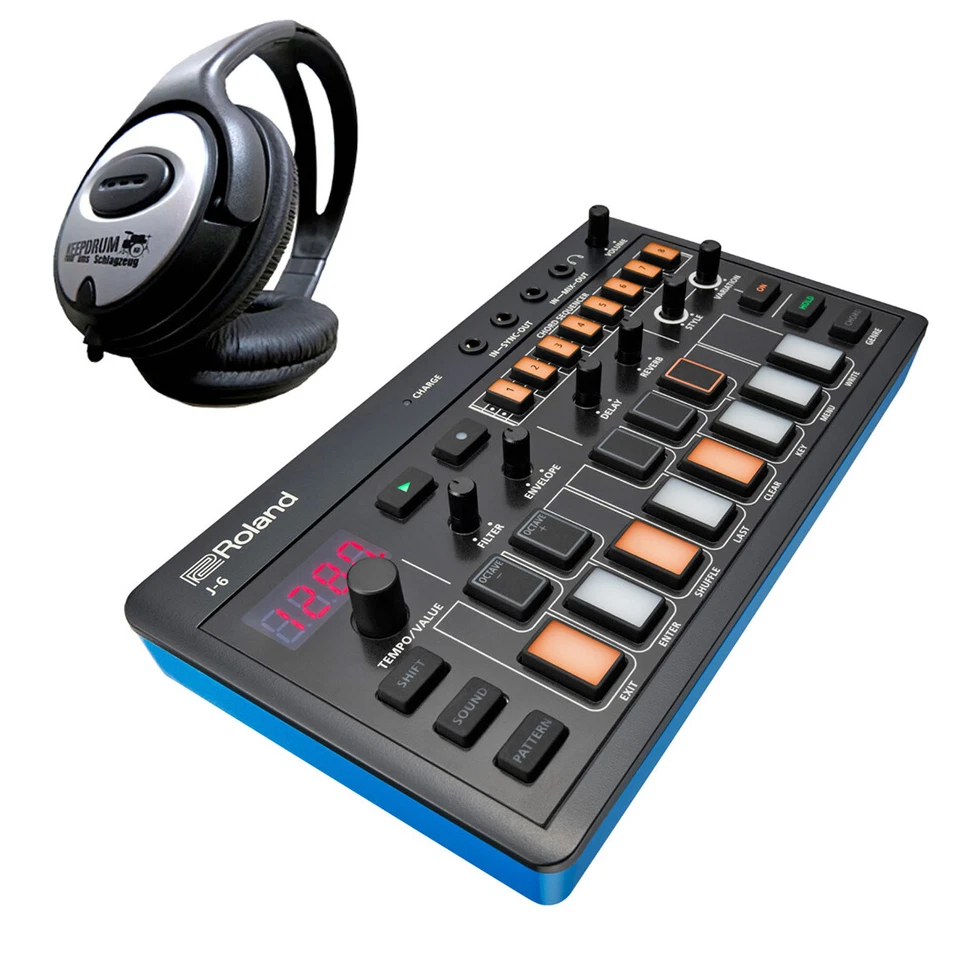 Roland Aira J-6 Chord Synthesizer + Kopfhörer