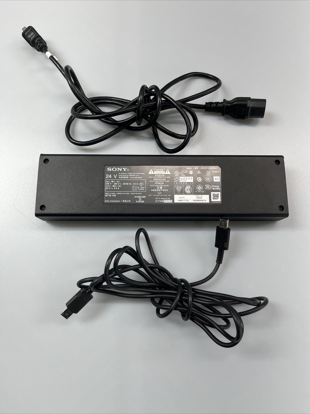 Original Sony AC Adapter 24V 9.4A ACDP240E01 For XBR55X930D XBR