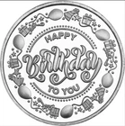 Happy Birthday To You 999 Silver 1/2 oz Art Medal Round - Balloons Gifts Party