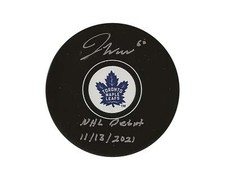 Joseph Woll Autographed Toronto Maple Leafs Autograph Model Puck Inscribed 