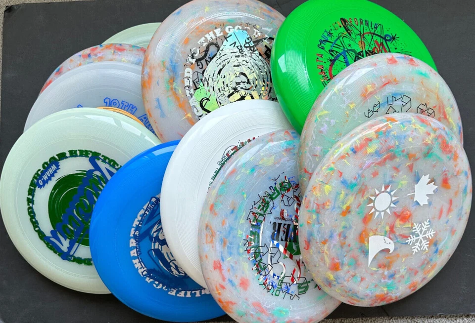 Assortment of 10 misprint Frisbee discs - Image 1 of 1