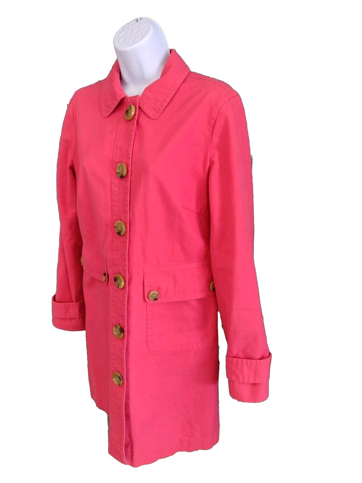 Gap Trench Coat Woman's Size Medium Button Dark  … - image 2