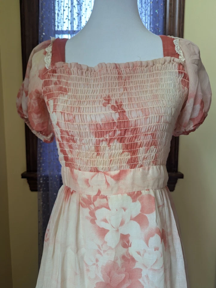 Винтажное богемное платье 70-х This Is Yours San Francisco хиппи прерии размер маленький - Изображение 4 из 4