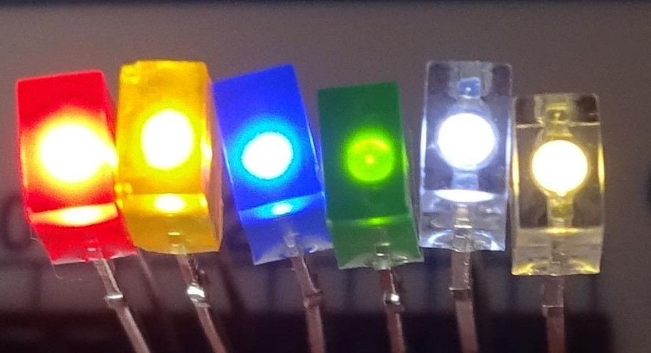 60 Led Sortiment, Rechteckig (rot,blau,gelb,grün,weiß,warmweiß ...