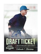 Cristhian Adames AUTOGRAPH RC Colorado Rockies 2011 Playoff Contenders AUTO Card
