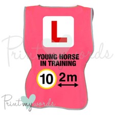 Hi Vis Equestrian Reflective Double Sided Tabard L PLATE, YOUNG HORSE, 10MPH 2M