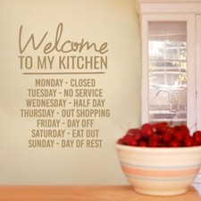 Welcome To My Kitchen Wall Decal - Kitchen, Dining, Funny, Wall Sticker, Decal