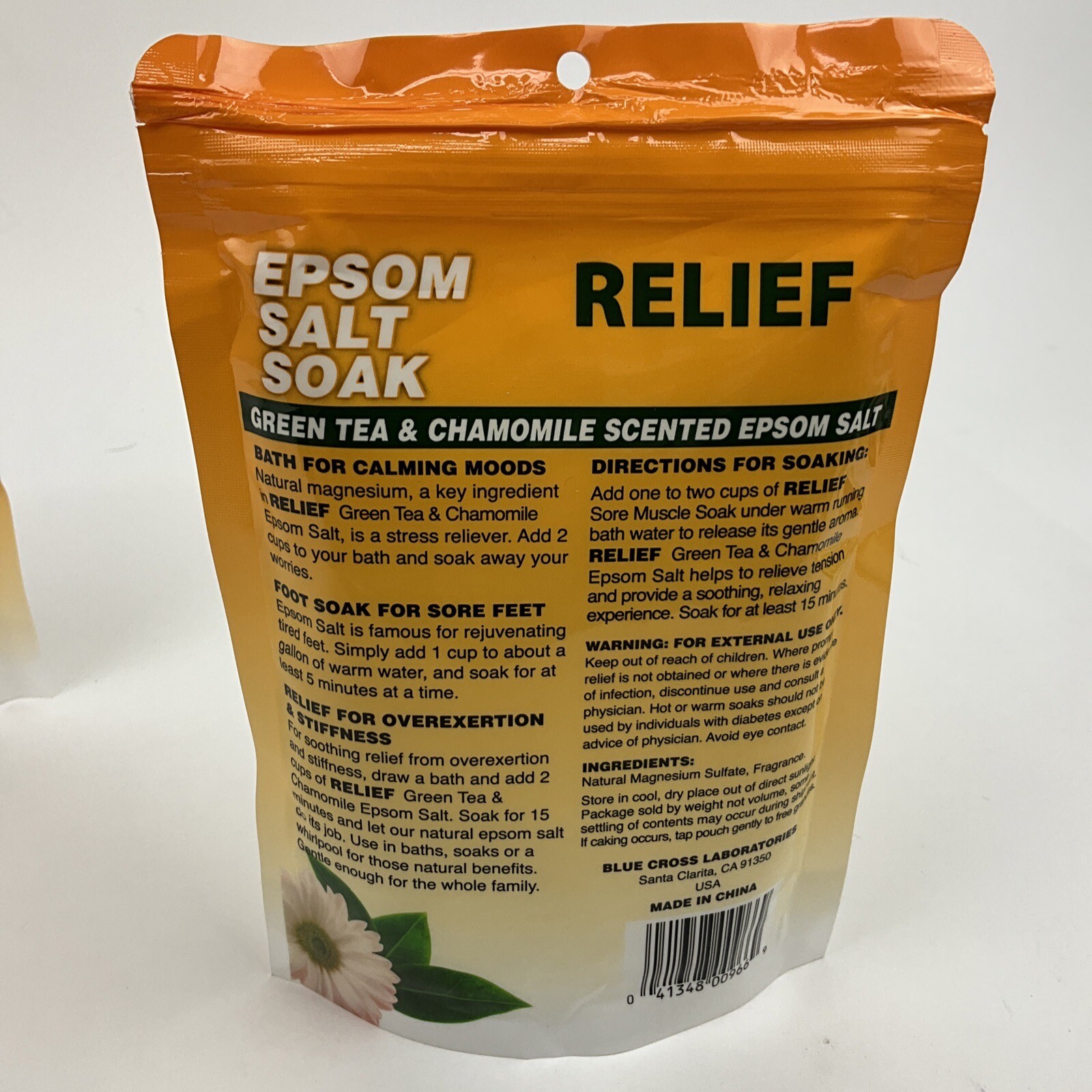 Relief Green Tea and Chamomile Epsom Salt Pack of 2