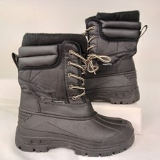 Rugged Bear Kids Black Insulated Waterproof Chukka Snow Boots Size 4 EUC