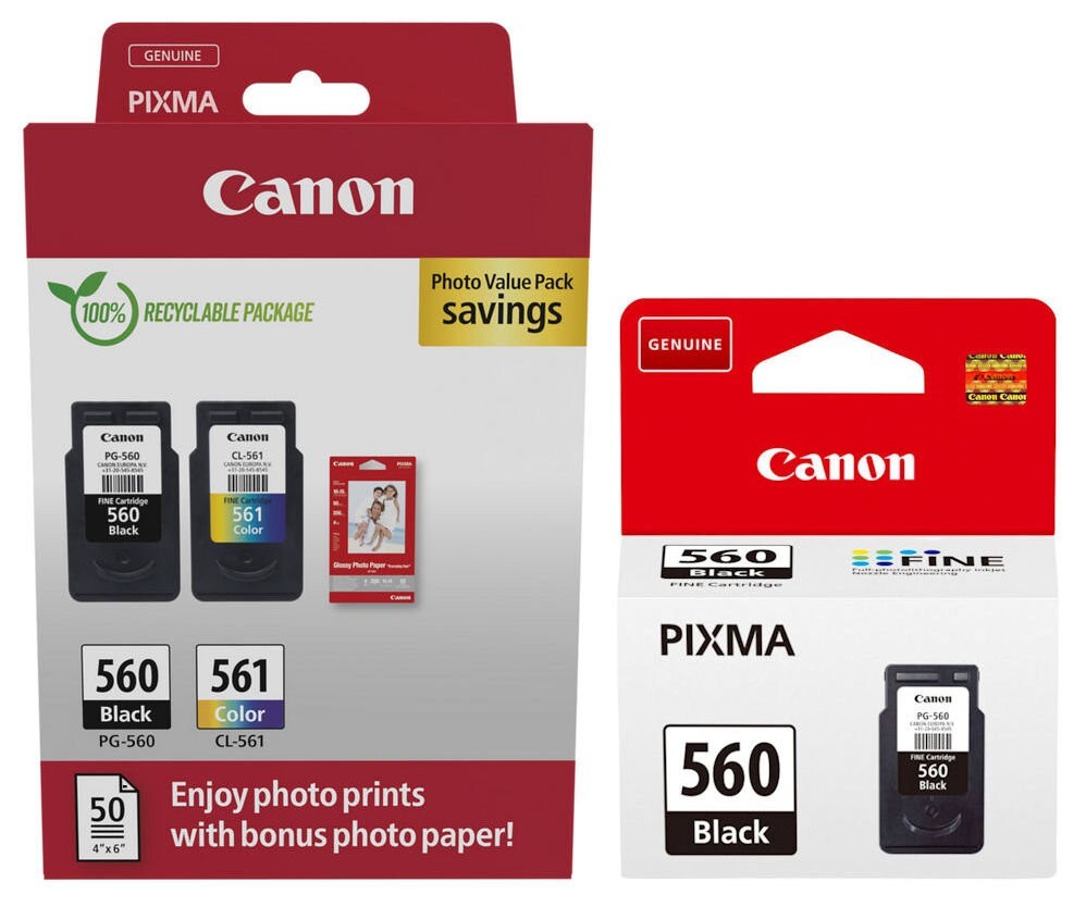 B&Q - Ink & Paper MultipackPg-560/cl-561 Genuine Printer Ink Cartridges 2 Pack (1 X Black1 X Colour) & 4X6 Photo Paper (50 X - Image 33