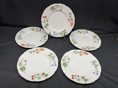Minton ''MEADOW'' England ~ B-1461 ~ Set of 5 ~ Lunch Plates ~ 9''