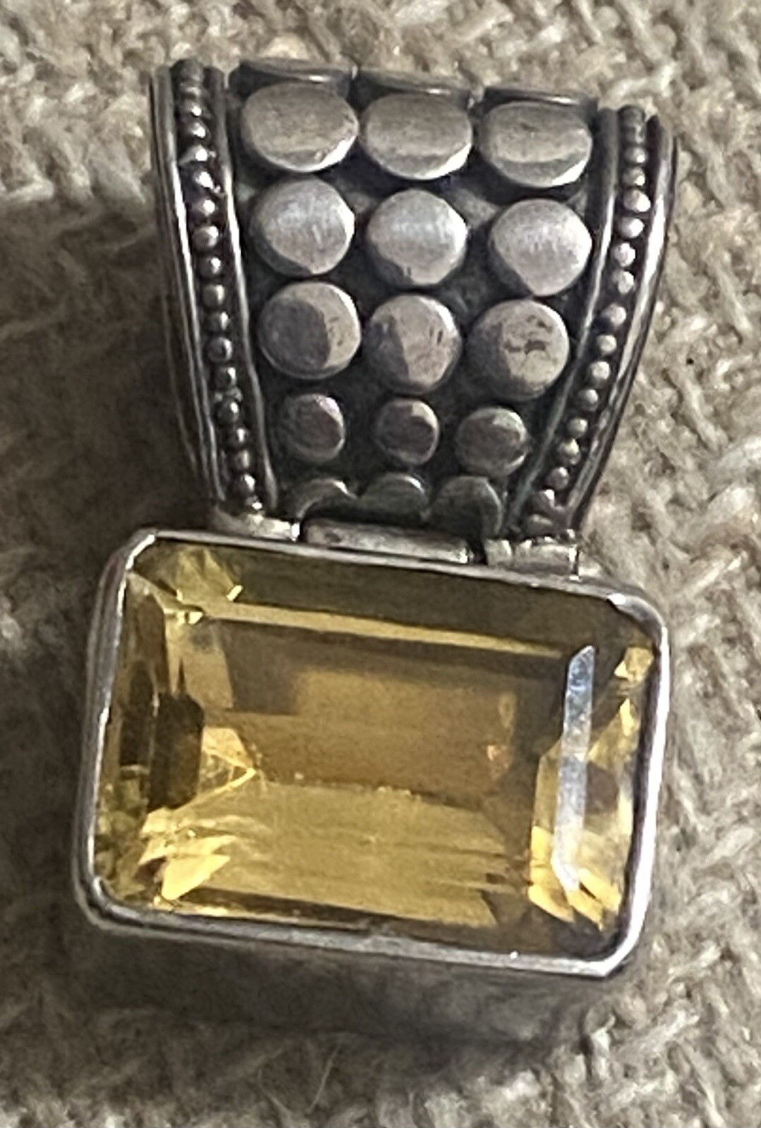 Vintage LORI BONN Rectangular  Bezel Set Citrine … - image 1