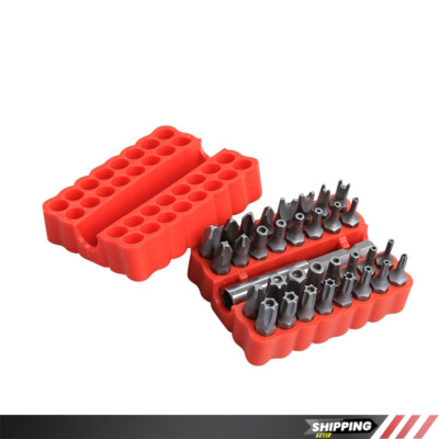  33PCS Screwdriver Bit Set w/ 1/4'' Extension Bit Holder Hex Head Drill Torx
