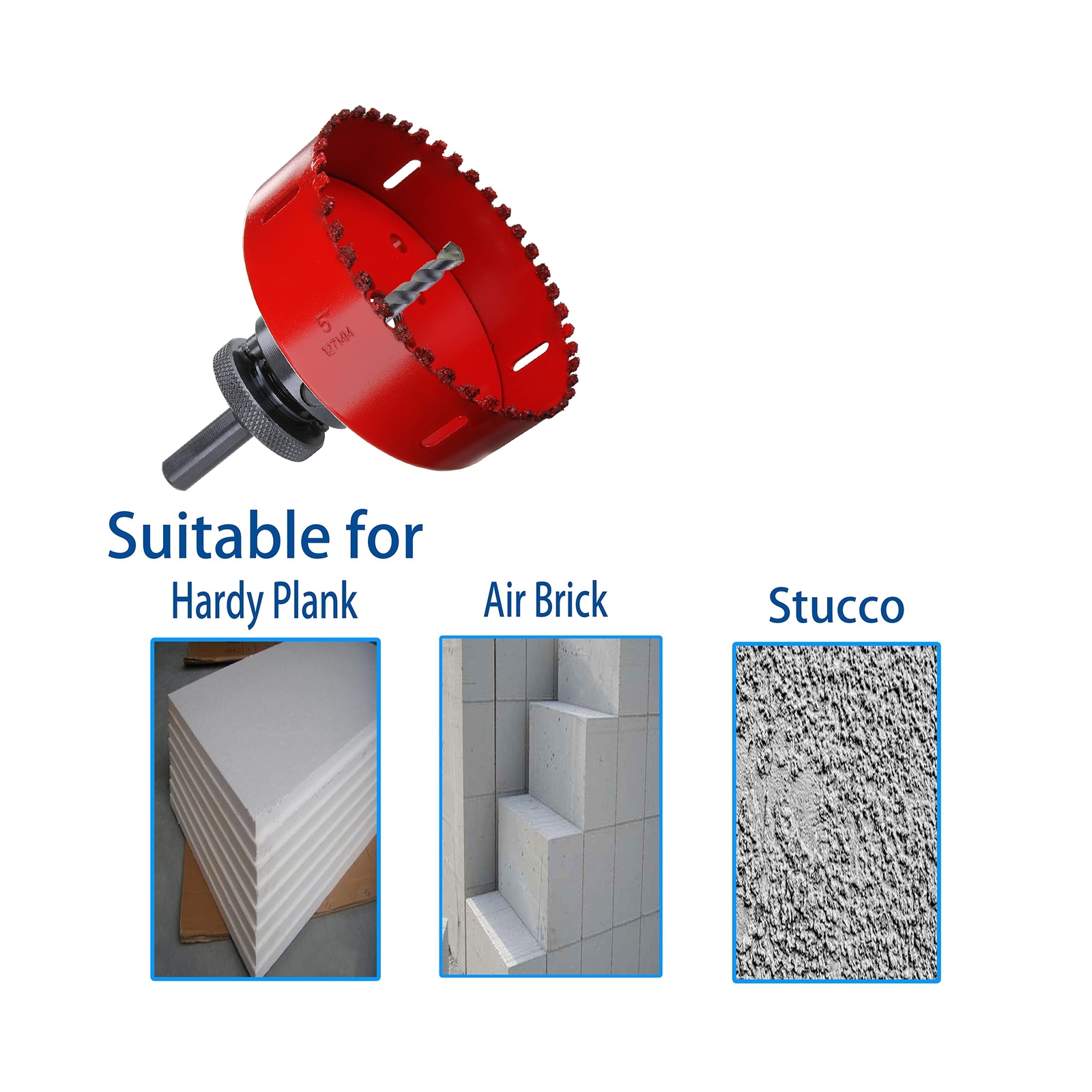 PLG2SUPT 6 Inch Carbide Grit Hole Saw Cutter for Hardy Plank, Brick