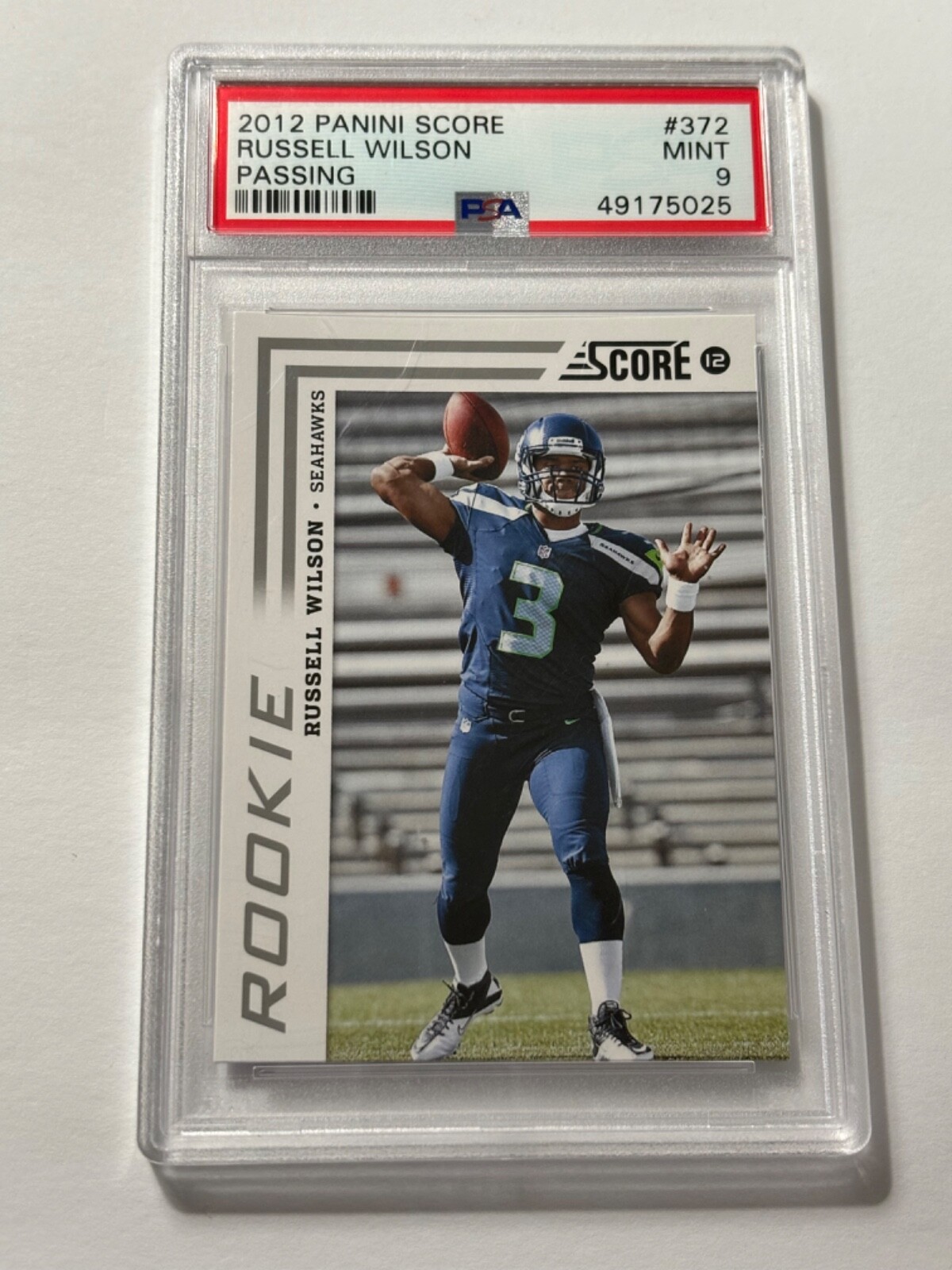 2012 Panini Score Russell Wilson #372 Passing Rookie Card PSA 9 Mint