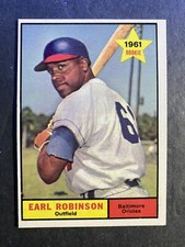 1961 Topps Baseball Earl Robinson Baltimore Orioles Rookie Card #343. rookie card picture