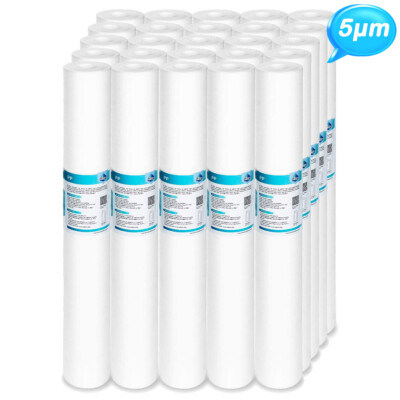 25Pack 5 Micron 20''x2.5'' Sediment Water Filter Whole House Cartridge Replacement