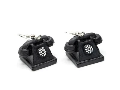 Telefon Ohrringe Telefonohrringe mit Wahlscheibe Hörer Miniblings Retro schwz - Bild 1 von 4