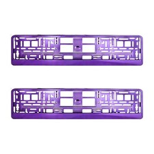 2 x PURPLE Chrome Number Plate Holder Surround Car The Best Good For Car / Van M