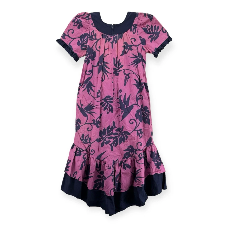 Vestido Hawaiano Lucky You Vintage Para Mujer Pequeño Midi Muumuu Floral Volantes Aloha Foto 2 de 4