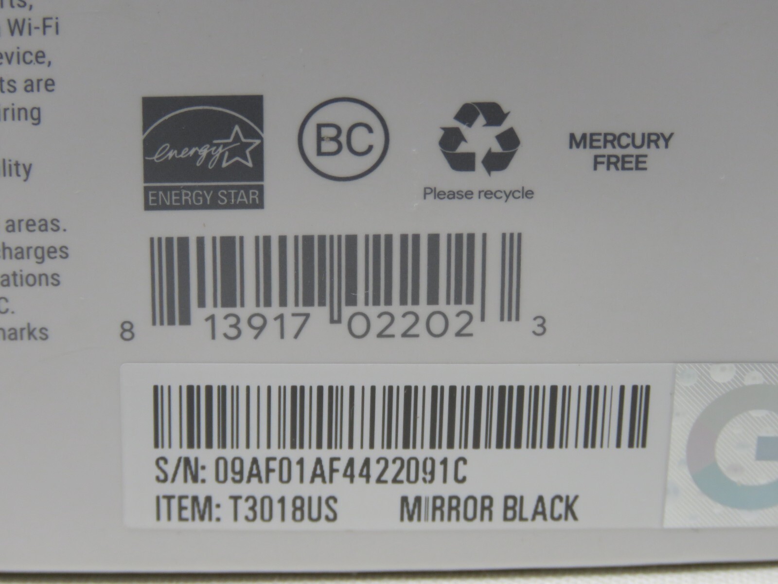 Nest T3018US 3rd Gen Programmable Thermostat - Mirror Black - Free Shipping!