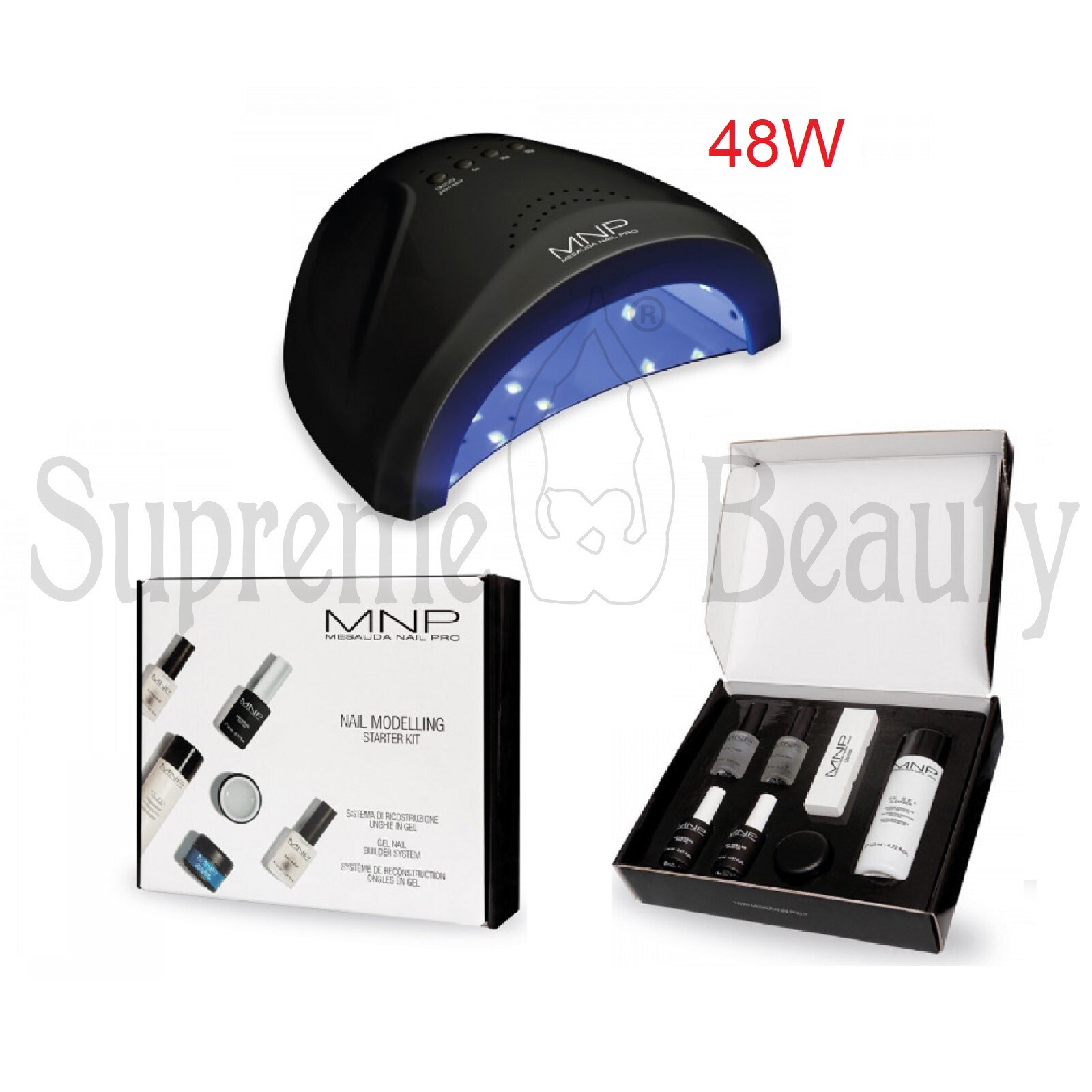 Mesauda Kit Ricostruzione Unghie Gel Professionale + Fornetto LED 48W